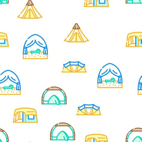 tent equipment tourism vector seamless pattern 21751533 Vector Art at ...