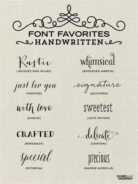 Font Favorites - Handwritten - MichelleHickey.Design