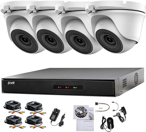 HIKVISION - Sistema de 4 cámaras de seguridad Sony 2,4 MP, DVR, 1080P Full HD, cámaras domo ...