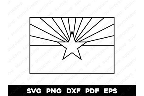 Arizona State Flag Outline Design SVG PNG DXF EPS PDF