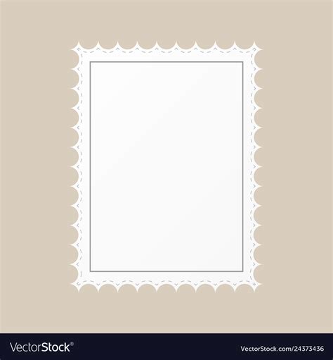 Template empty postage stamp on a brown background