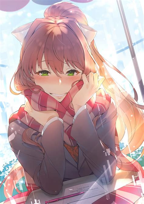 Ddlc Monika Fanart : 2044 drawings on pixiv, japan. - Preto Wallpaper