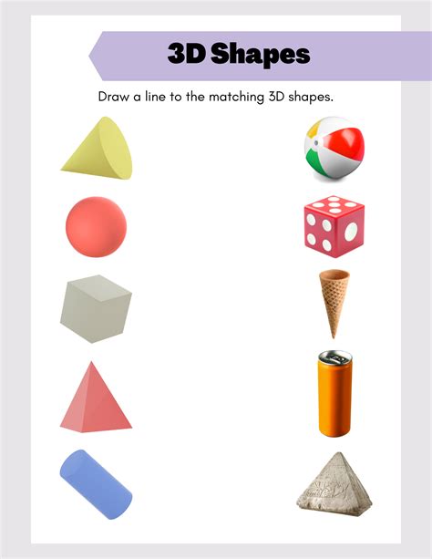 3D Shapes Math Worksheet — Hopscotch