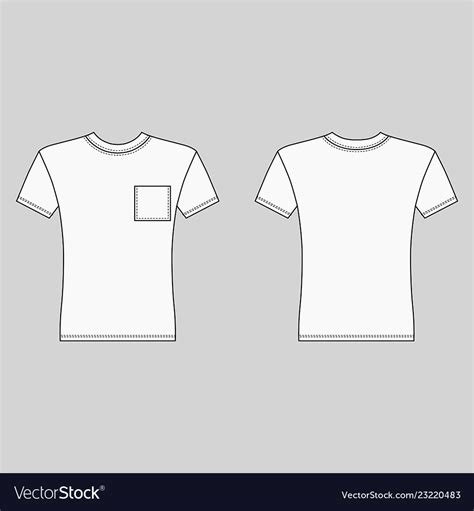 Short sleeve t-shirt outlined template Royalty Free Vector