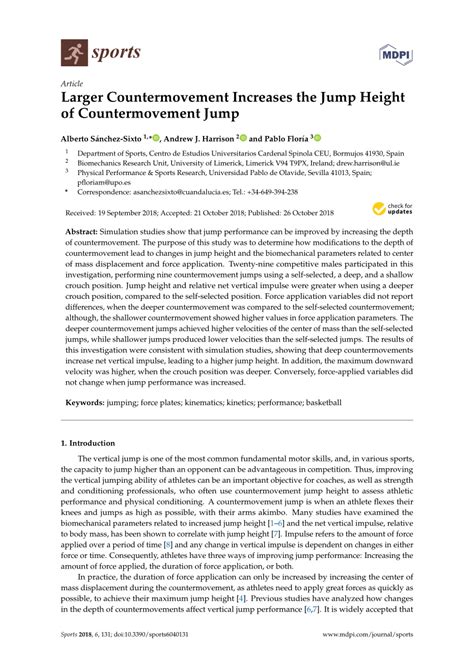 (PDF) Larger Countermovement Increases the Jump Height of Countermovement Jump