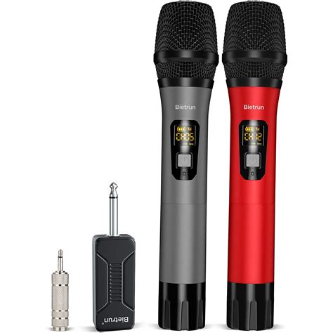 Buy Bietrun Wireless Microphone, UHF Wireless Dual Handheld Dynamic ...