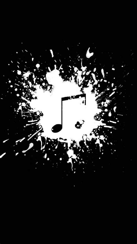 Music Note Wallpaper Black