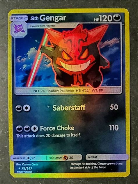 POKEMON: SITH GENGAR Rare Pokémon Card Proxy Legendary Shiny - Etsy ...