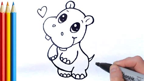 Easy Hippo Drawing at PaintingValley.com | Explore collection of Easy Hippo Drawing