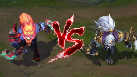 Street Demons Rengar VS Sentinel Rengar Skin Comparison - YouTube