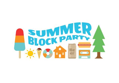 Block Party Summer Icons 147137 Vector Art at Vecteezy