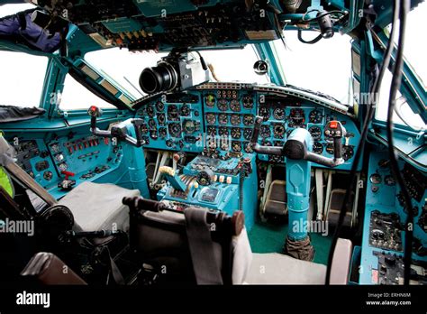 Pilot cabin interior inside Stock Photo - Alamy