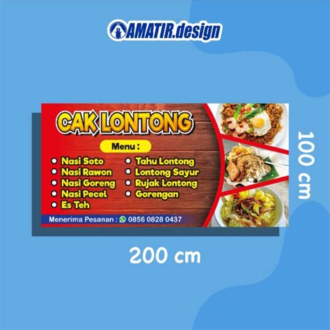 Jual BANNER WARUNG NASI, BANNER RUJAK, BANNER LONTONG SAYUR, BANNER NASI GORENG DLL (100x200 cm ...