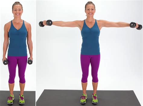 Lateral Arm Raise | 12 Dumbbell Exercises For Strong, Chiseled Arms | POPSUGAR Fitness