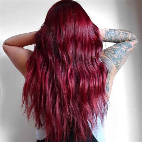 Deep Ruby Red Hair Color - Thin Hair Ties