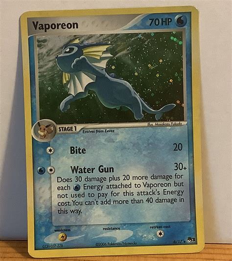 Mavin | Vaporeon 6/17 Pokemon Trading Card Pop Series 3 Rare Holo Stage 1 Light Play