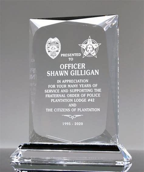 Picture of Police Officer Appreciation Crystal Plaque