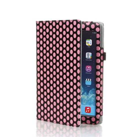 iPad 1 Case (Polka Dot Pattern Pink) - Slim Fit Synthetic Leather Folio ...