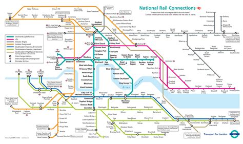 London mainline rail connections map - Ontheworldmap.com