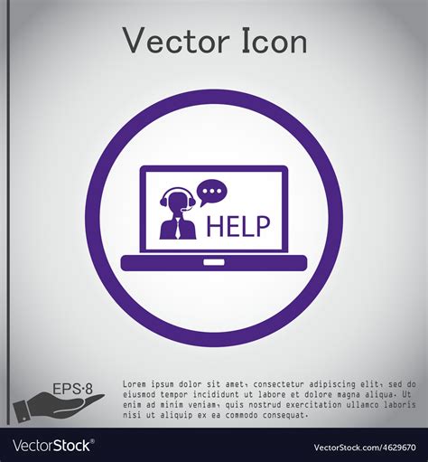 Laptop with customer support Royalty Free Vector Image