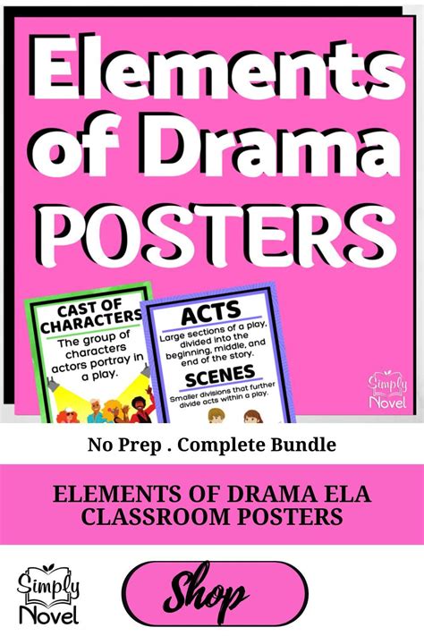 Elements of Drama ELA Classroom Posters by Simply Novel. Elements of Drama posters to help your ...