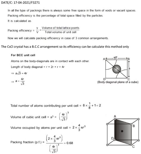 Calculate the percentage volume occupied in CsCl crystal structure with derivation whole