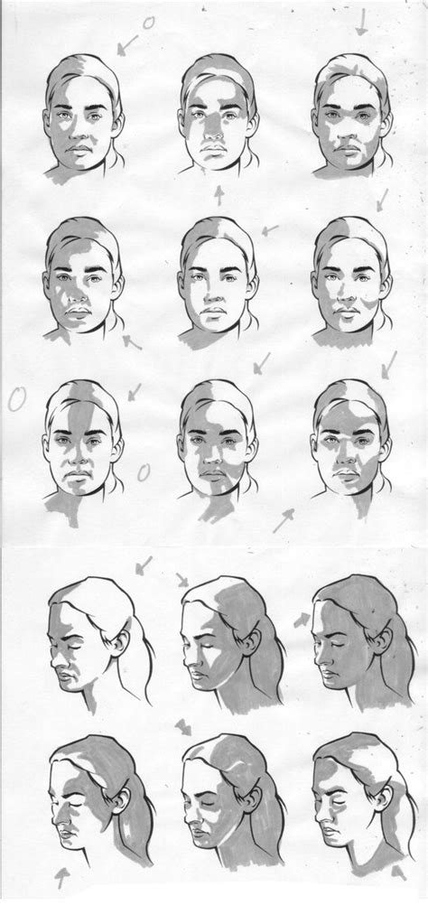 Female facial light study by CharlieKirchoff on deviantART | Face drawing, Drawings, Drawing people