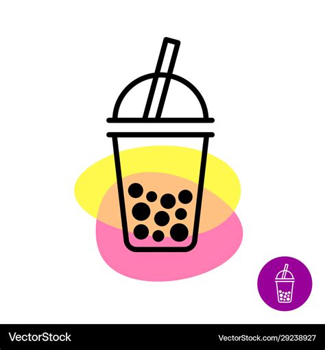 Bubble tea colorful logo milk tea cup symbol Vector Image