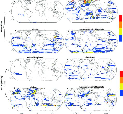 Appearance and disappearance of phytoplankton types by the end of the... | Download Scientific ...