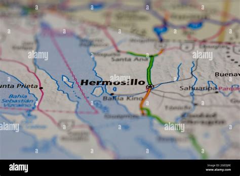 Hermosillo Mexico shown on a road map or Geography map Stock Photo - Alamy