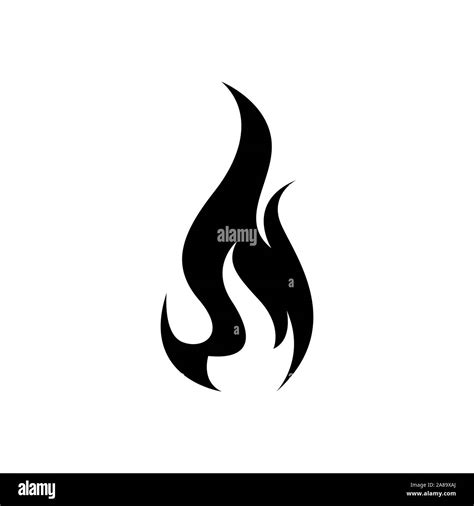 Fire icon black on white vector image. Fire flame icon, black icon ...