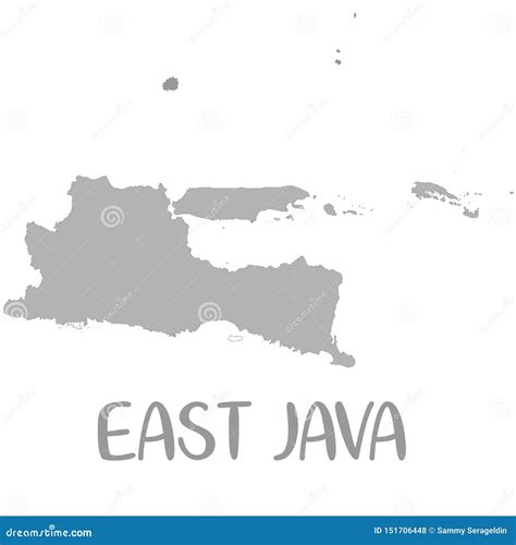 High Quality Map of East Java is a Province of Indonesia Stock Illustration - Illustration of ...