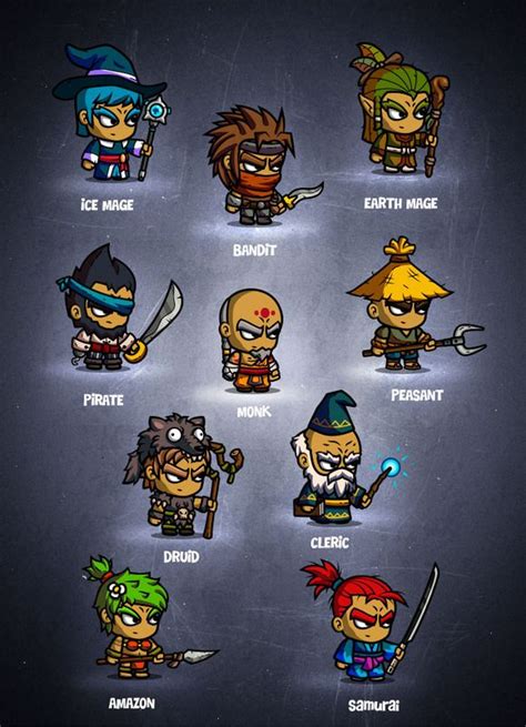 RPG Cartoon Characters - 2d game art | 2d game art, Game character design, Character design