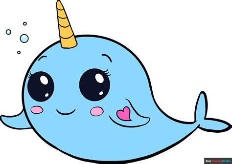 How To Draw A Cute Narwhal Really Easy Drawing Tutorial