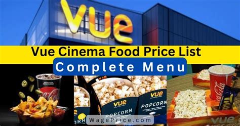 Vue Cinema Food Price List 2024