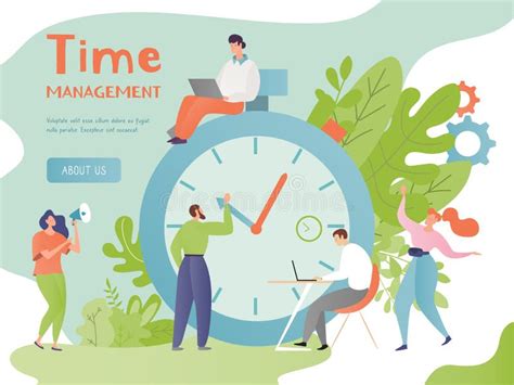 Time Management Concept Vector Illustration, Cartoon Flat Tiny People ...