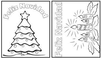 Spanish Christmas cards (10 cards to color!) by Classroom Companero