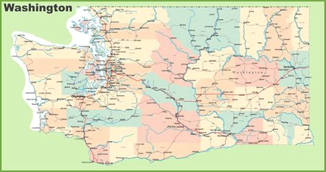 Washington Map With Cities - Carolina Map