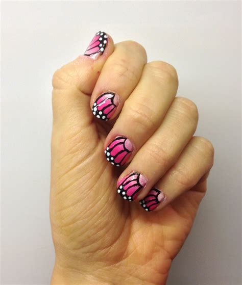 AbiGirl: Pink Butterfly Ombre Nail Art Tutorial