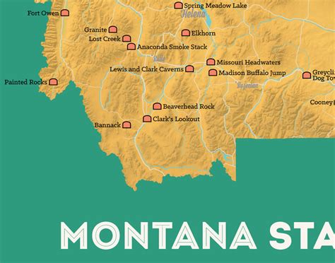 Montana State Parks Map 11x14 Print - Best Maps Ever