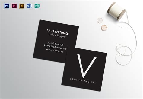 Square Minimal Business Card Template in PSD, Word, Publisher, Illustrator, InDesign