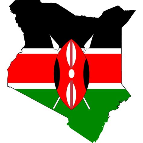 Kenya map flag vector clip art | Free SVG