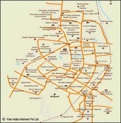 Bhubaneswar Tourist Attractions Map