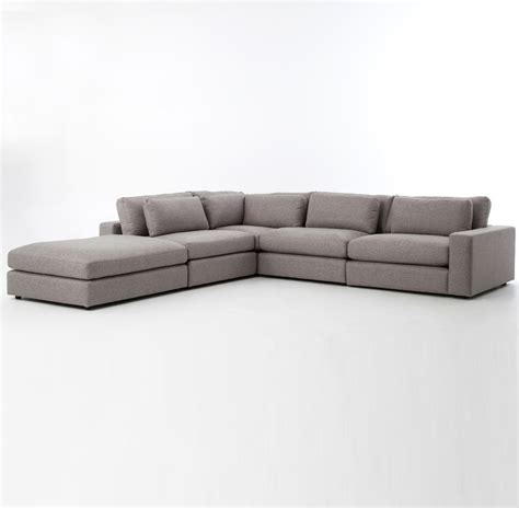 Bloor Gray Contemporary 5 Piece Corner Sectional Sofa | Zin Home