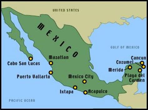 Mexican resorts map - Map of mexican resorts (Central America - Americas)