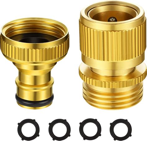 3/4 Inch Brass Garden Hose Connector Female Male Quick Connector Water Hose Coupling Adapter ...