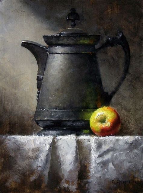 Apple and Pitcher by David Cheifetz Oil ~ 12 x 9 Easy Paintings For ...