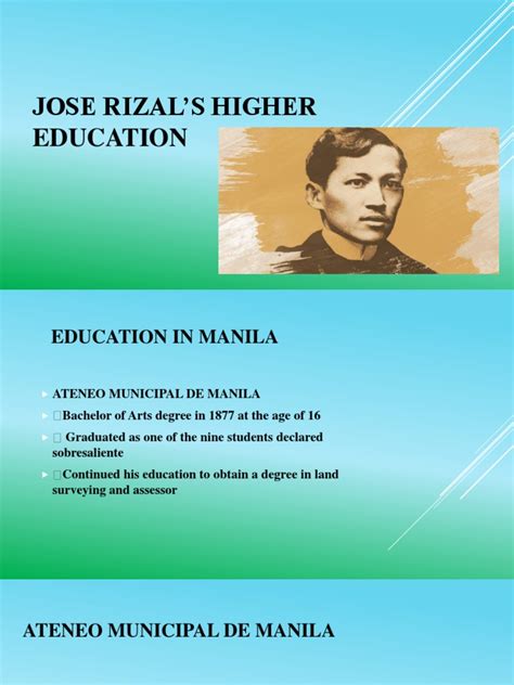 JOSE RIZAL's Higher Education