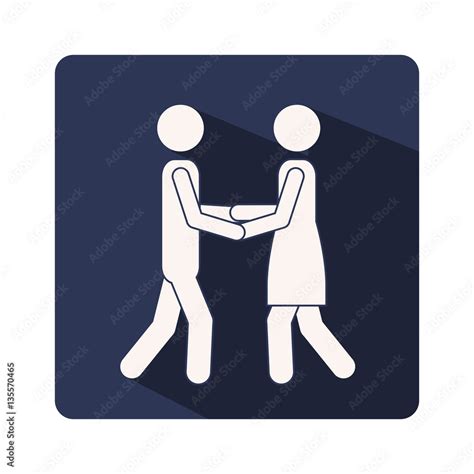 color silhouette frame with couple friends holding hands vector ...