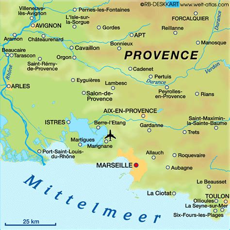 Map of Provence (Region in France) | Welt-Atlas.de